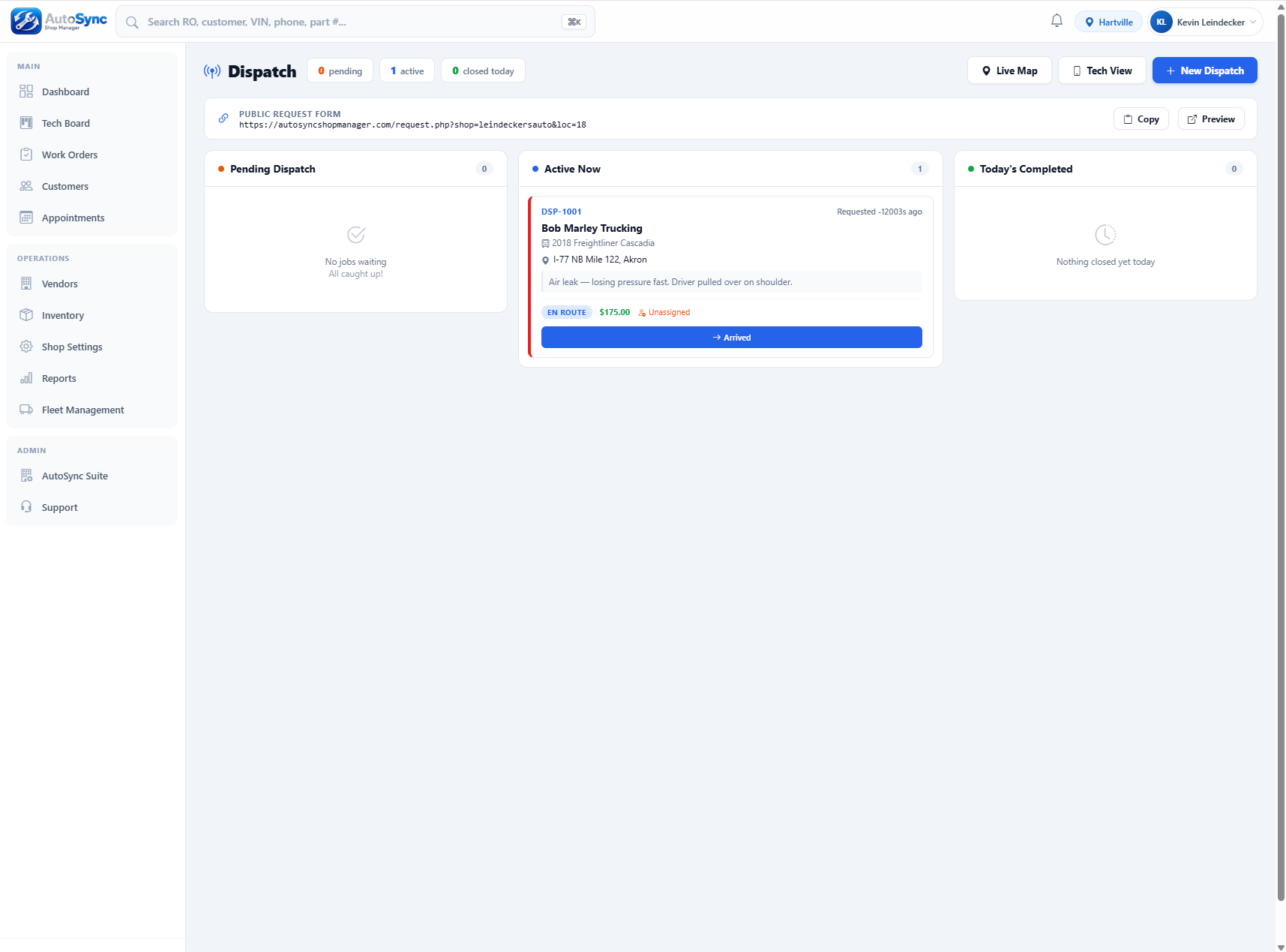 Mobile shops, dispatched smarter.