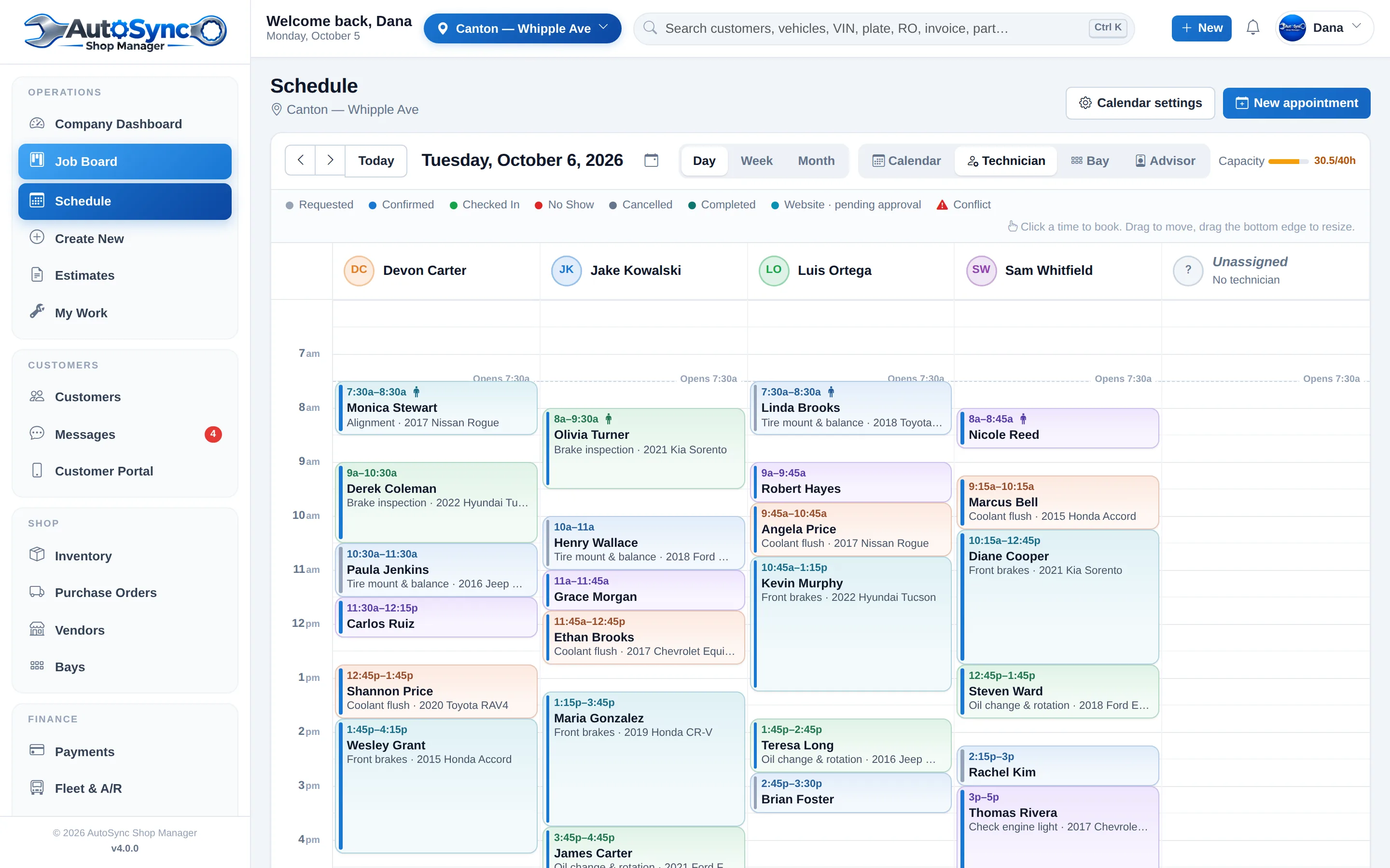 Appointments that match your real capacity in AutoSync